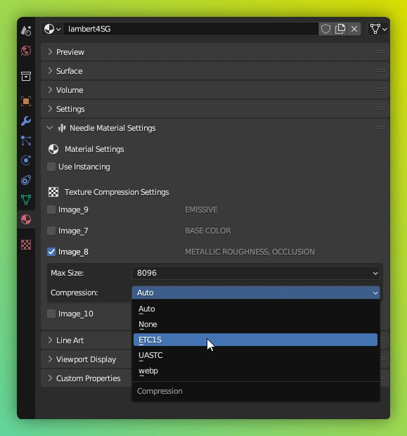 Texture Compression in Blender