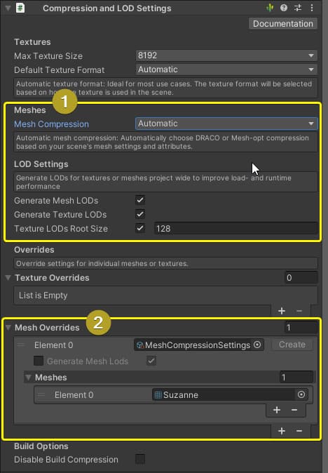 Unity Mesh Compression Options